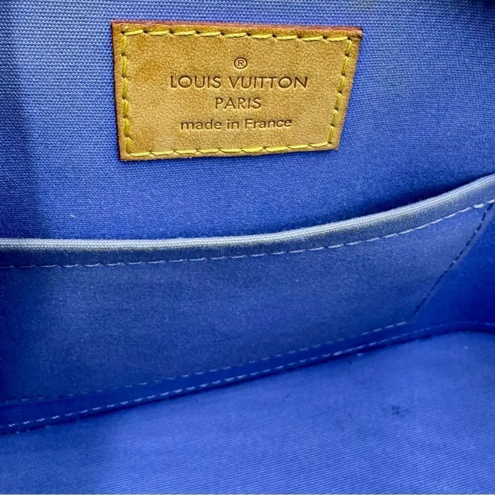 Auth Louis Vuitton Small Purple Lilas Vernis Monogram Alma BB Crossbody Bag - Picture 13 of 16